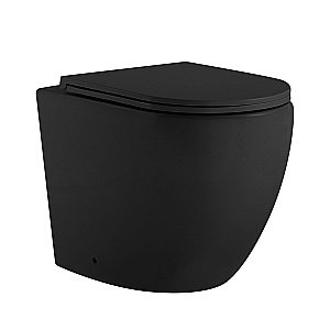 Унитаз напольный Abber Bequem AC1111TMB черный матовый, безободковый, с крышкой микролифт, слив-торнадо купить в интернет-магазине Sanbest