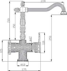 Смеситель для кухни Zorg Antic A 50 KF-BR Бронза купить в интернет-магазине сантехники Sanbest
