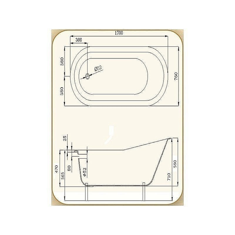 Ванна чугунная Magliezza Gracia 170x76 белая/ножки бронза купить в интернет-магазине Sanbest