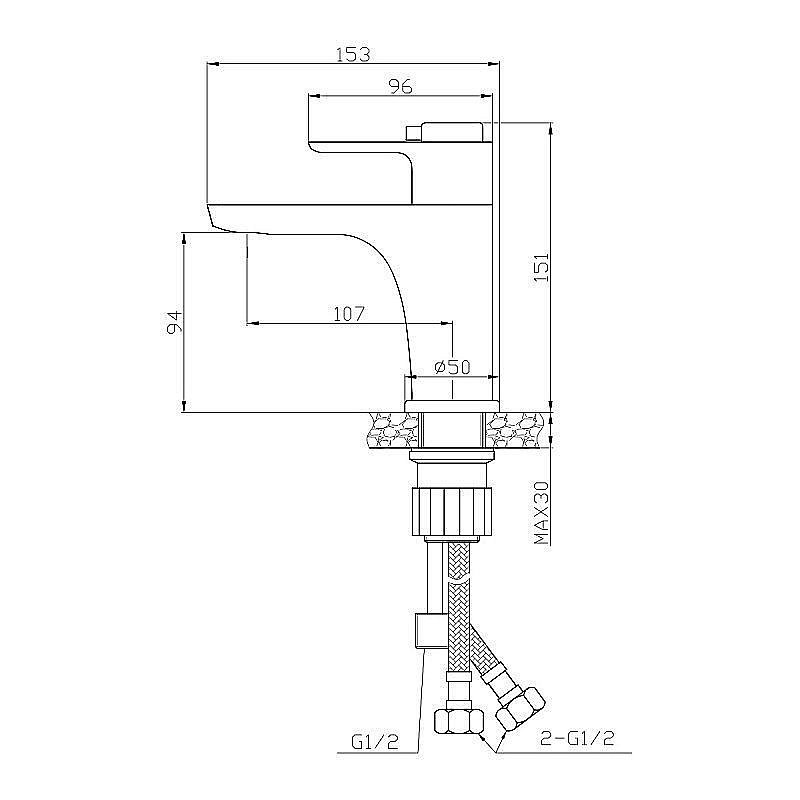 Смеситель для раковины Rossinka RS50-15 купить в интернет-магазине сантехники Sanbest