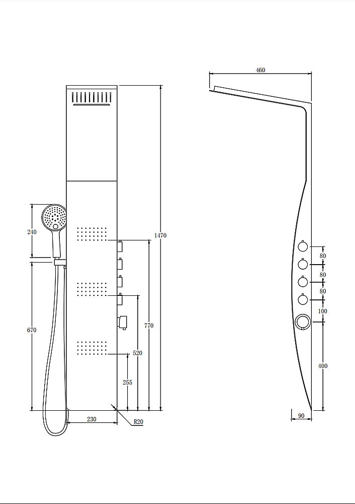 Душевая панель Taliente TA-G-A04Wcr белая/xром купить в интернет-магазине сантехники Sanbest