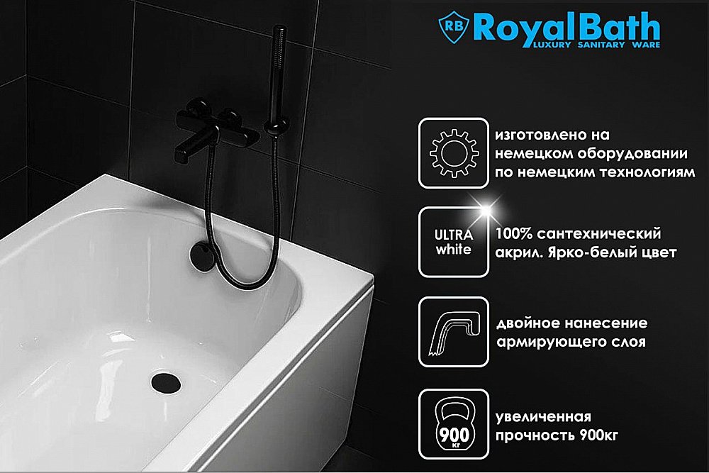 Акриловая ванна Royal Bath NORWAY 180х120 RB331100 белая купить в интернет-магазине Sanbest