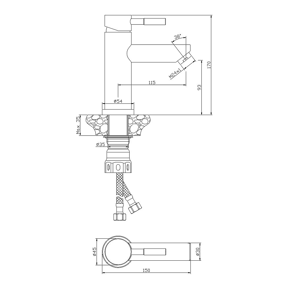 Смеситель для раковины Olive's BALEAR 13100BLB черный купить в интернет-магазине сантехники Sanbest