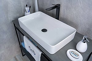 Раковина накладная Gid Geometrico 60 N9396 51140 белая купить в интернет-магазине Sanbest