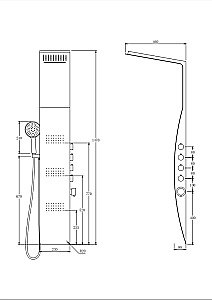 Душевая панель Taliente TA-G-A04Wcr белая/xром купить в интернет-магазине сантехники Sanbest