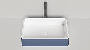 Раковина накладная Salini GLORIA 07 1102207MRH 59,5 из искусственного камня S-Stone, белая матовая, цвет по RAL снаружи купить в интернет-магазине Sanbest