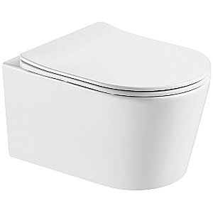 Унитаз подвесной Aquatek Оберон AQ1365T-00 белый, с крышкой микролифт, безободковый, слив-торнадо купить в интернет-магазине Sanbest