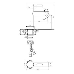 Смеситель для раковины Olive's BALEAR 13100BLB черный купить в интернет-магазине сантехники Sanbest