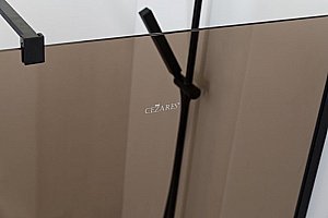 Душевое ограждение Cezares LIBERTA-L-1-100-120-BR-NERO стекло бронзовое/профиль черный купить в интернет-магазине Sanbest