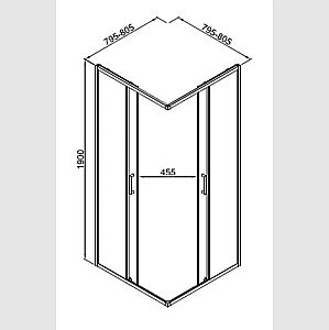Душевой уголок Good Door Lite 80х80 ЛТ00025 стекло прозрачное/профиль черный матовый купить в интернет-магазине Sanbest
