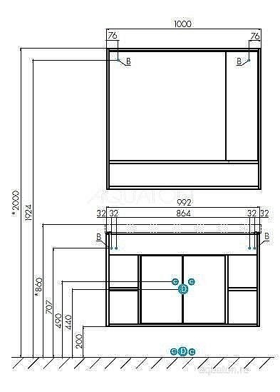 Зеркальный шкаф Акватон Флай 100 светлое дерево купить в интернет-магазине сантехники Sanbest