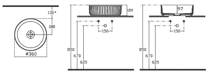 Раковина ISVEA Infinity Ion 36 10NF66036-2U терракотовый матовый купить в интернет-магазине Sanbest