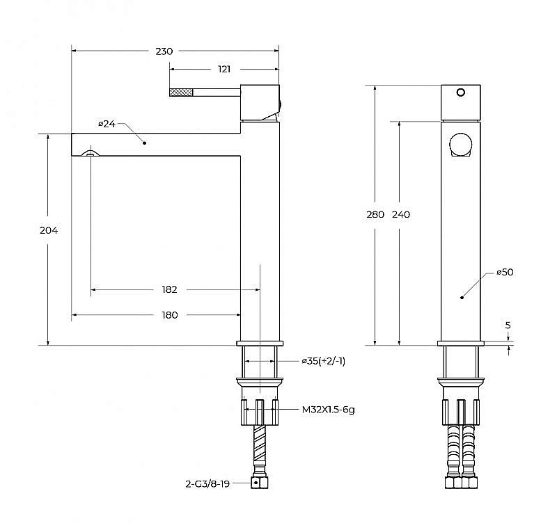 Смеситель для раковины Cezares RELAX-LC2-01-W0 хром купить в интернет-магазине сантехники Sanbest