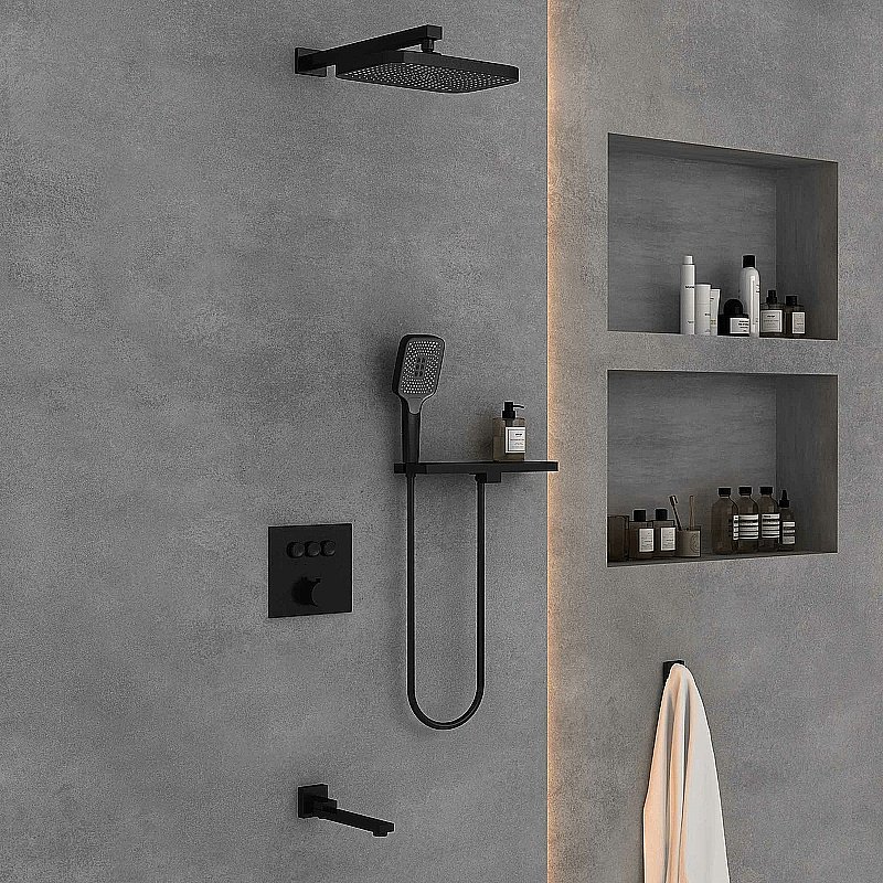 Душевая система Vincea VSFW-4311RMB черная матовая купить в интернет-магазине сантехники Sanbest