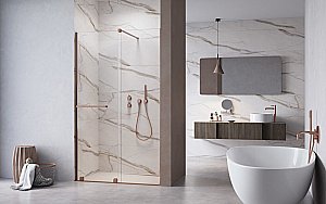 Душевая дверь Radaway Furo Brushed Copper DWJ 120 стекло прозраное/профиль брашированная медь купить в интернет-магазине Sanbest