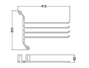Полотенцедержатель Schein WATTEAU 12844 хром купить в интернет-магазине сантехники Sanbest