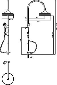 Душевая система Caprigo Parts 99-061-CRM купить в интернет-магазине сантехники Sanbest