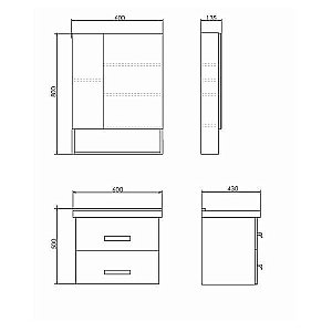 Зеркальный шкаф Comforty Парма 60 купить в интернет-магазине сантехники Sanbest