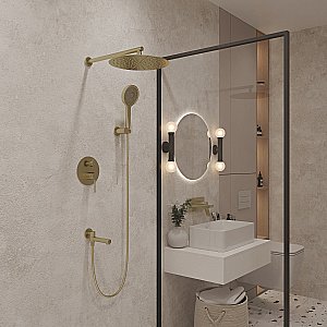 Душевая система Oliveeka Y OL-939017-BG золото матовое купить в интернет-магазине сантехники Sanbest