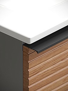 Тумба с раковиной Sancos DELTA DL120GR 120 дуб красный/графит для ванной в интернет-магазине Sanbest