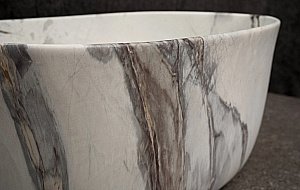 Раковина накладная Gid Creativo 45 Mnc9302 69909 белый мрамор, матовая купить в интернет-магазине Sanbest