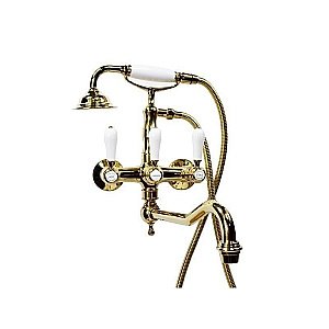 Смеситель для ванны Magliezza Bianco 50605 с лейкой TL-3 золото купить в интернет-магазине сантехники Sanbest