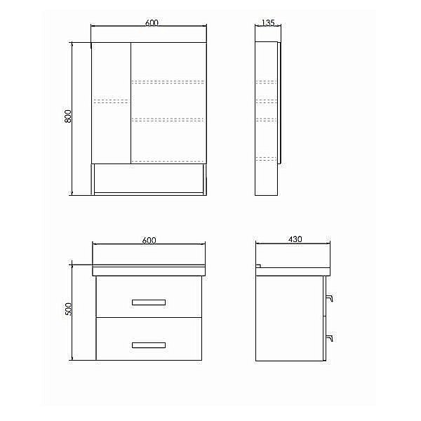 Зеркальный шкаф Comforty Парма 60 купить в интернет-магазине сантехники Sanbest