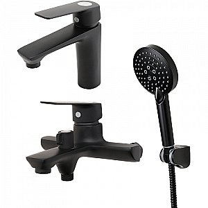 Набор смесителей Orange Aristo M19-311b черный купить в интернет-магазине сантехники Sanbest