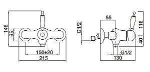 Смеситель для душа Migliore Oxford ML.OXF-6338.BI тосканская бронза купить в интернет-магазине сантехники Sanbest