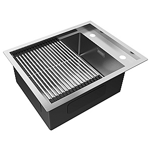 Кухонная мойка Paulmark SHELF PM725846-BS брашированная сталь купить в интернет-магазине сантехники Sanbest