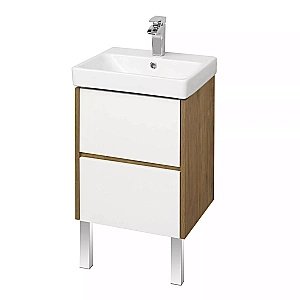 Тумба с раковиной Акватон Сканди 45 белая/дуб рустикальный для ванной в интернет-магазине Sanbest