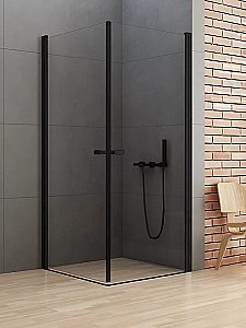 Душевой уголок NEW TRENDY NEW SOLEO BLACK 2D D-0229A/D-0230A 70x80 стекло прозрачное/профиль черный купить в интернет-магазине Sanbest