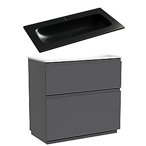 Тумба с раковиной Sancos FOLK Floor FL90FGS/CN7019MB 90 Grey soft для ванной в интернет-магазине Sanbest