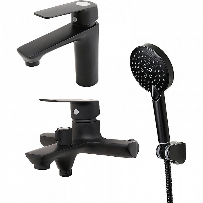 Набор смесителей Orange Aristo M19-311b черный купить в интернет-магазине сантехники Sanbest