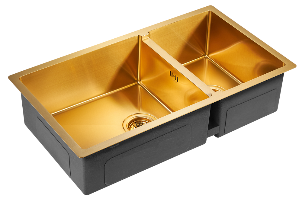 Мойка кухонная Paulmark AXEL PM227844-BG брашированное золото купить в интернет-магазине сантехники Sanbest