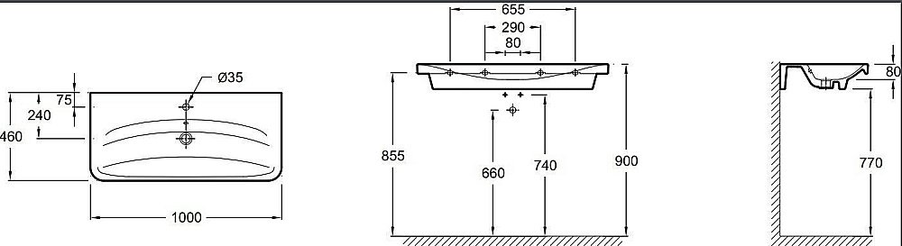 Раковина Jacob Delafon REPLAY 100 E4487-00 белая купить в интернет-магазине Sanbest