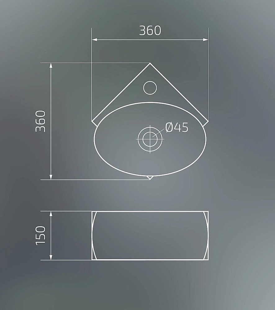 Раковина подвесная Gid Suspendido 36 N9359 61111 белая купить в интернет-магазине Sanbest
