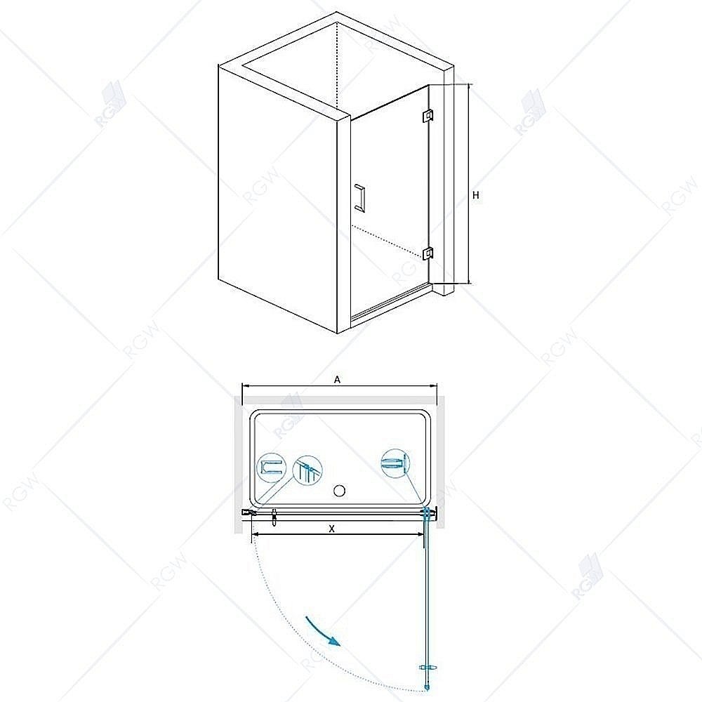Душевая дверь RGW Hotel HO-011 70 купить в интернет-магазине Sanbest