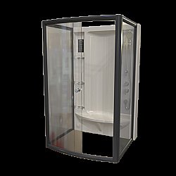 Душевое ограждение Радомир Диана 108х118 профиль черный/стекла прозрачные купить в интернет-магазине сантехники Sanbest