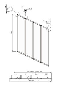 Шторка для ванны Ambassador Bath Screens 90x140 16041110 купить в интернет-магазине Sanbest