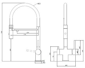 Смеситель для кухни Vincea VKF-120CH хром купить в интернет-магазине сантехники Sanbest
