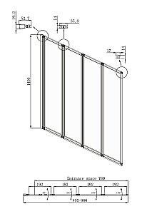 Шторка для ванны Ambassador Bath Screens 90x140 16041110 купить в интернет-магазине Sanbest