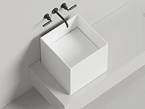 Раковина накладная Salini ARMONIA SQUARE 03 S-Sense 130513G 45 белая купить в интернет-магазине Sanbest