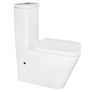 Унитаз напольный Azario Etereo AZ-8203 белый, безободковый, с бачком, с крышкой микролифт, слив торнадо купить в интернет-магазине Sanbest