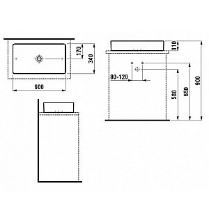 Раковина Laufen Living Square 8.1143.4.000.112.1 белая купить в интернет-магазине Sanbest