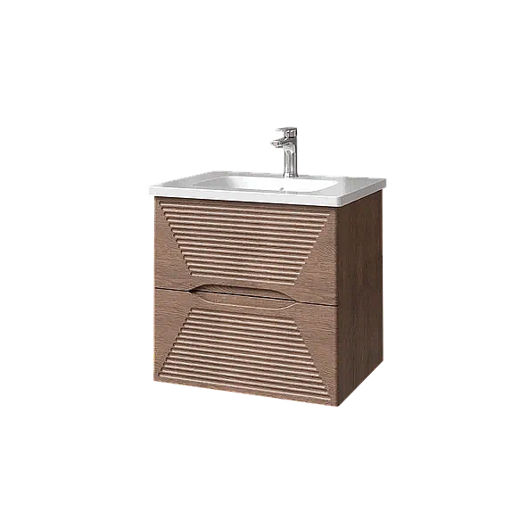 Тумба с раковиной Caprigo Modo-Terza 60 с интегрированной ручкой, скайрос для ванной в интернет-магазине Sanbest