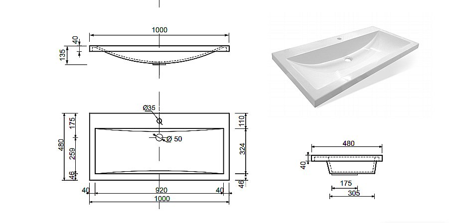 Раковина Эстет Монако 100 ФР-00002726 белая купить в интернет-магазине Sanbest