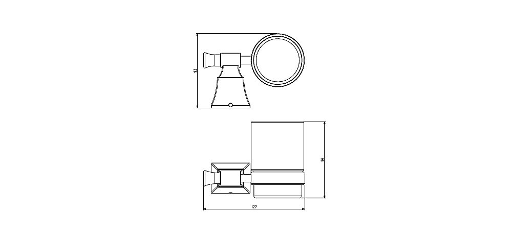 Стакан стеклянный Art&Max Genova AM-M-024 хром купить в интернет-магазине сантехники Sanbest