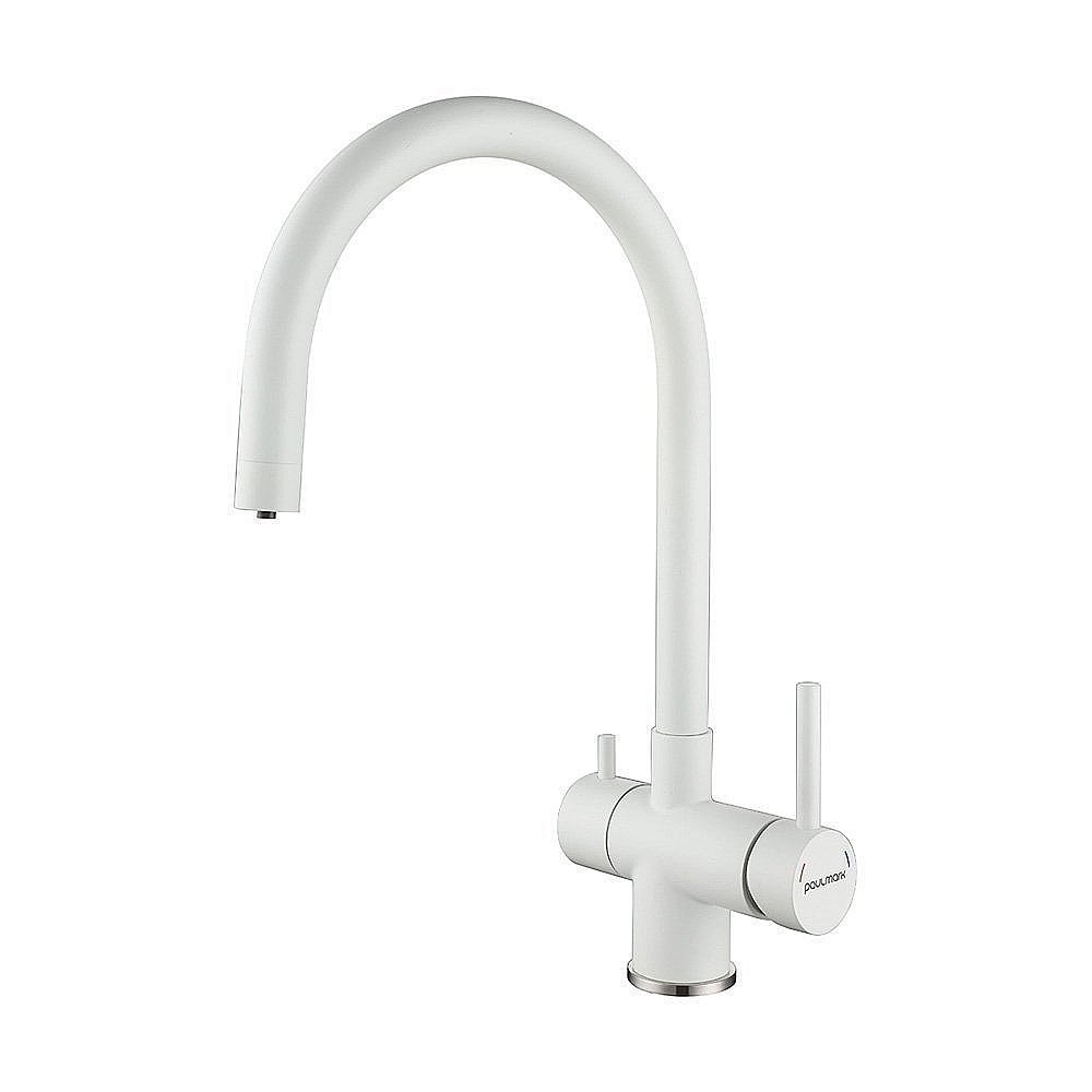 Смеситель для кухни Paulmark Heller He213218-WH  белый матовый купить в интернет-магазине сантехники Sanbest