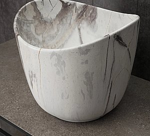 Раковина накладная Gid Creativo 36 Mnc9303 54479 белый мрамор, матовая купить в интернет-магазине Sanbest